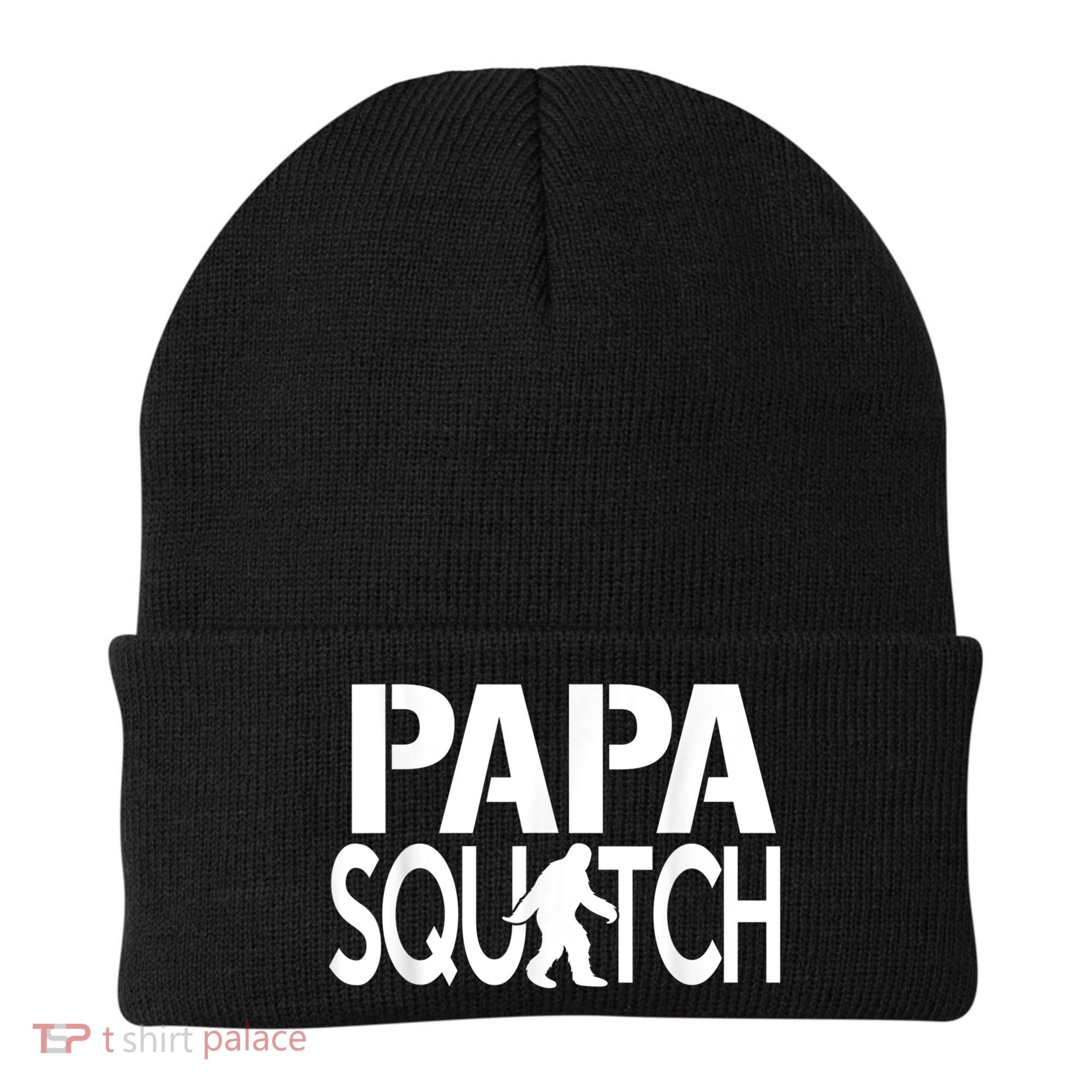 Papa Squatch Shirt Gifts For Dad Sasquatch Bigfoot Beanie