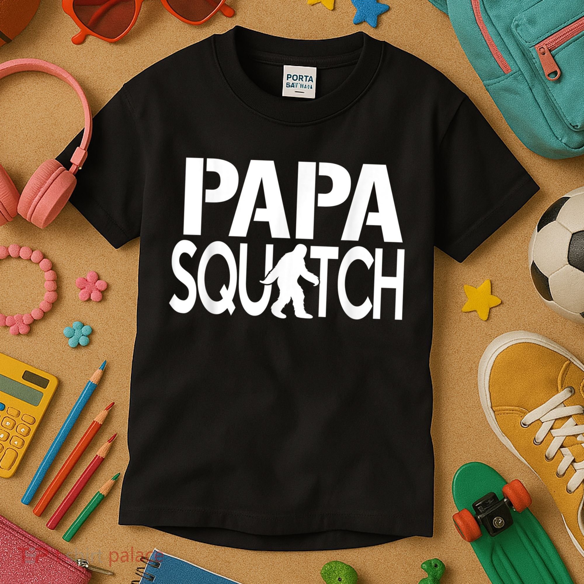 Papa Squatch Shirt Gifts For Dad Sasquatch Bigfoot Kids T-Shirt