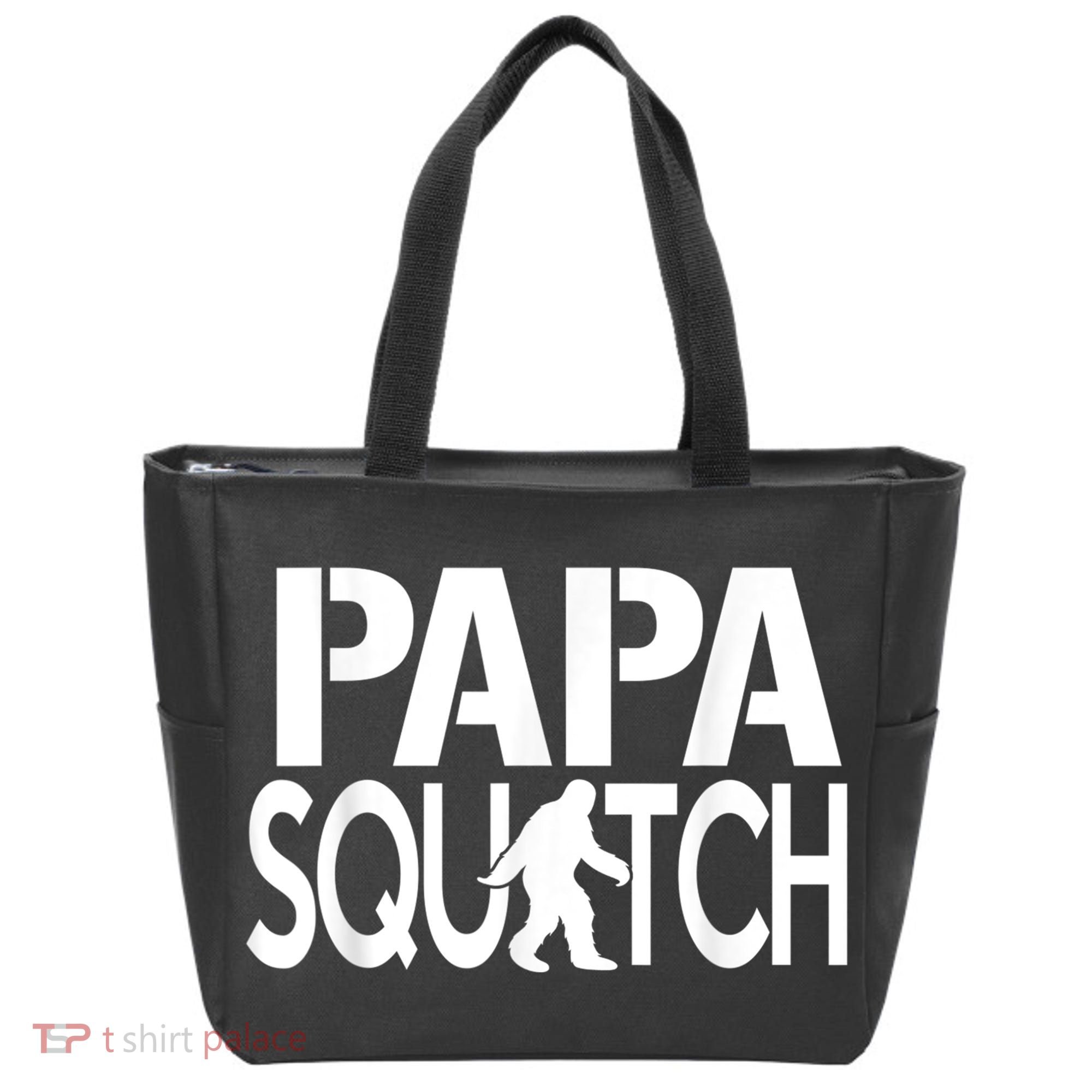 Papa Squatch Shirt Gifts For Dad Sasquatch Bigfoot Tote Bag