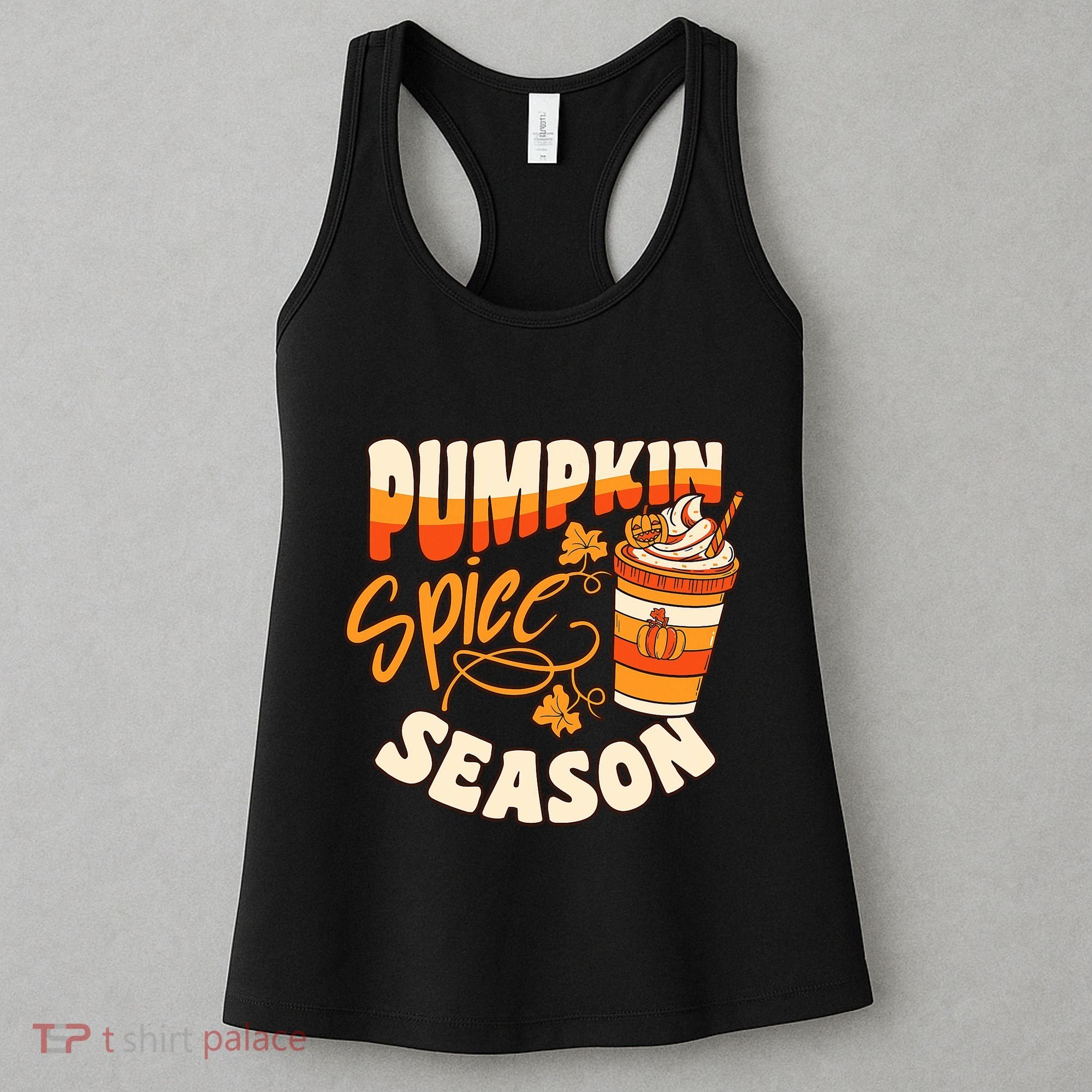 Pumpkin Spice Season Latte Coffee Fall Autumn Funny Women's Tank Top