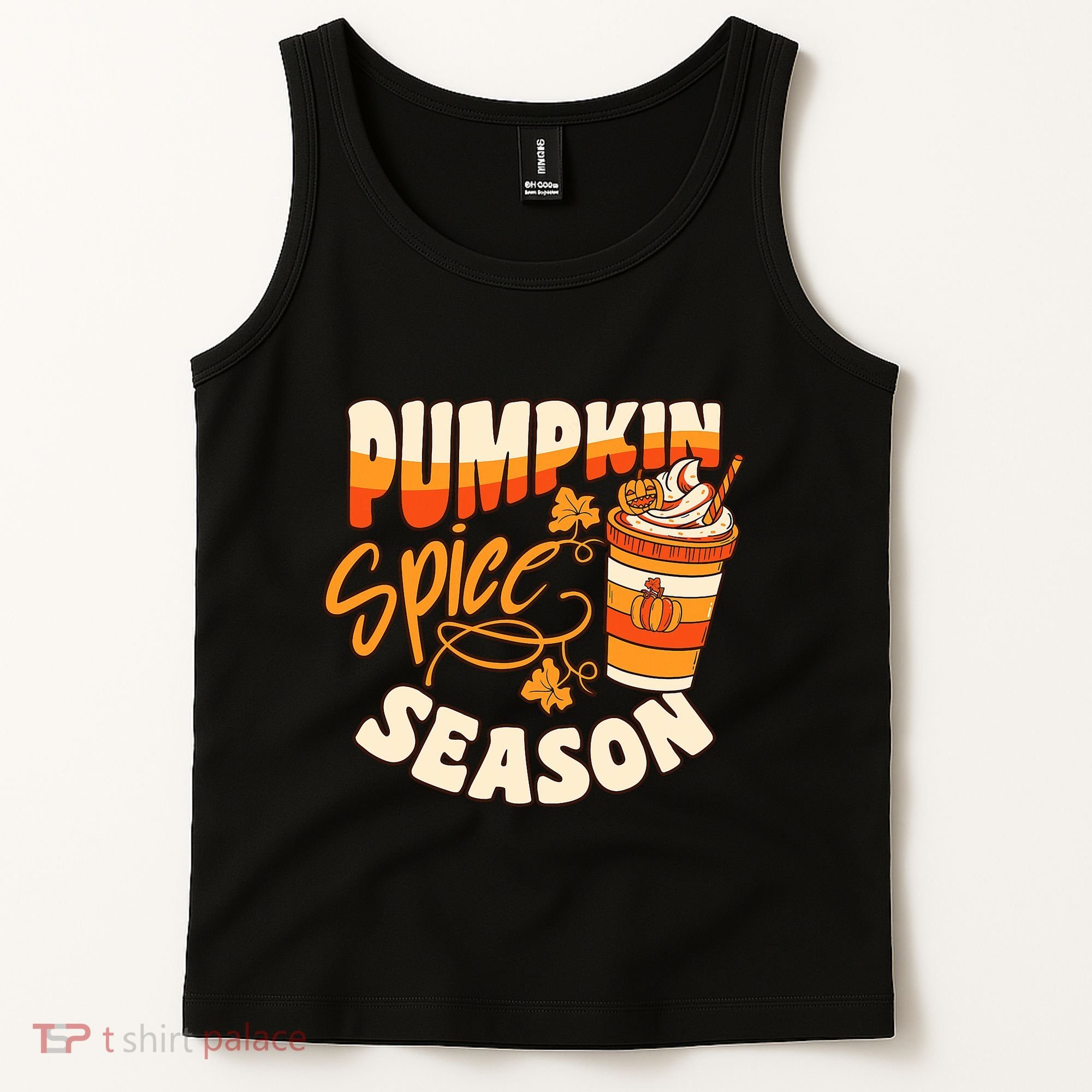 Pumpkin Spice Season Latte Coffee Fall Autumn Funny Tank Top