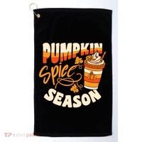 Pumpkin Spice Season Latte Coffee Fall Autumn Funny Golf Towel thumb 0