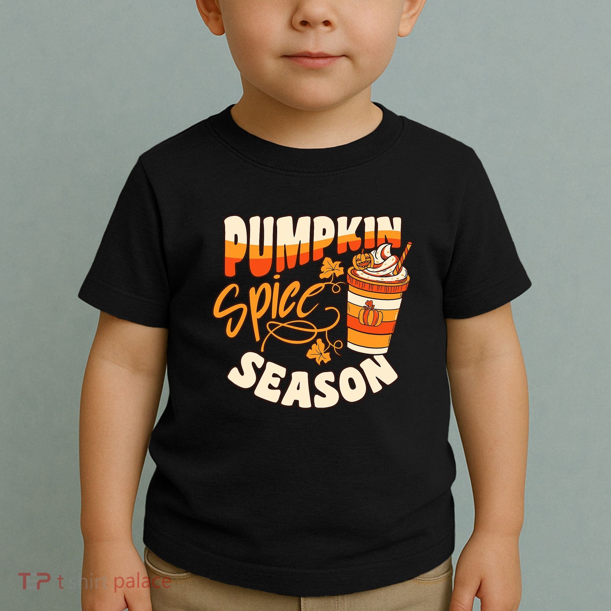 Pumpkin Spice Season Latte Coffee Fall Autumn Funny Toddler T-Shirt