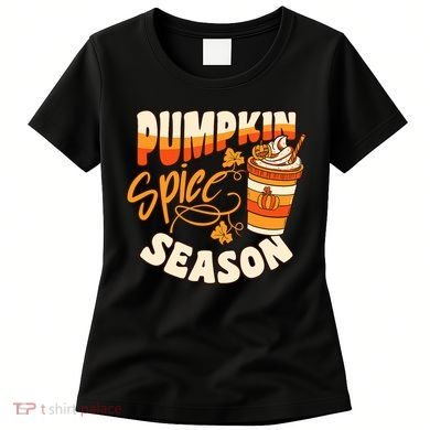 Pumpkin Spice Season Latte Coffee Fall Autumn Funny Women's T-Shirt