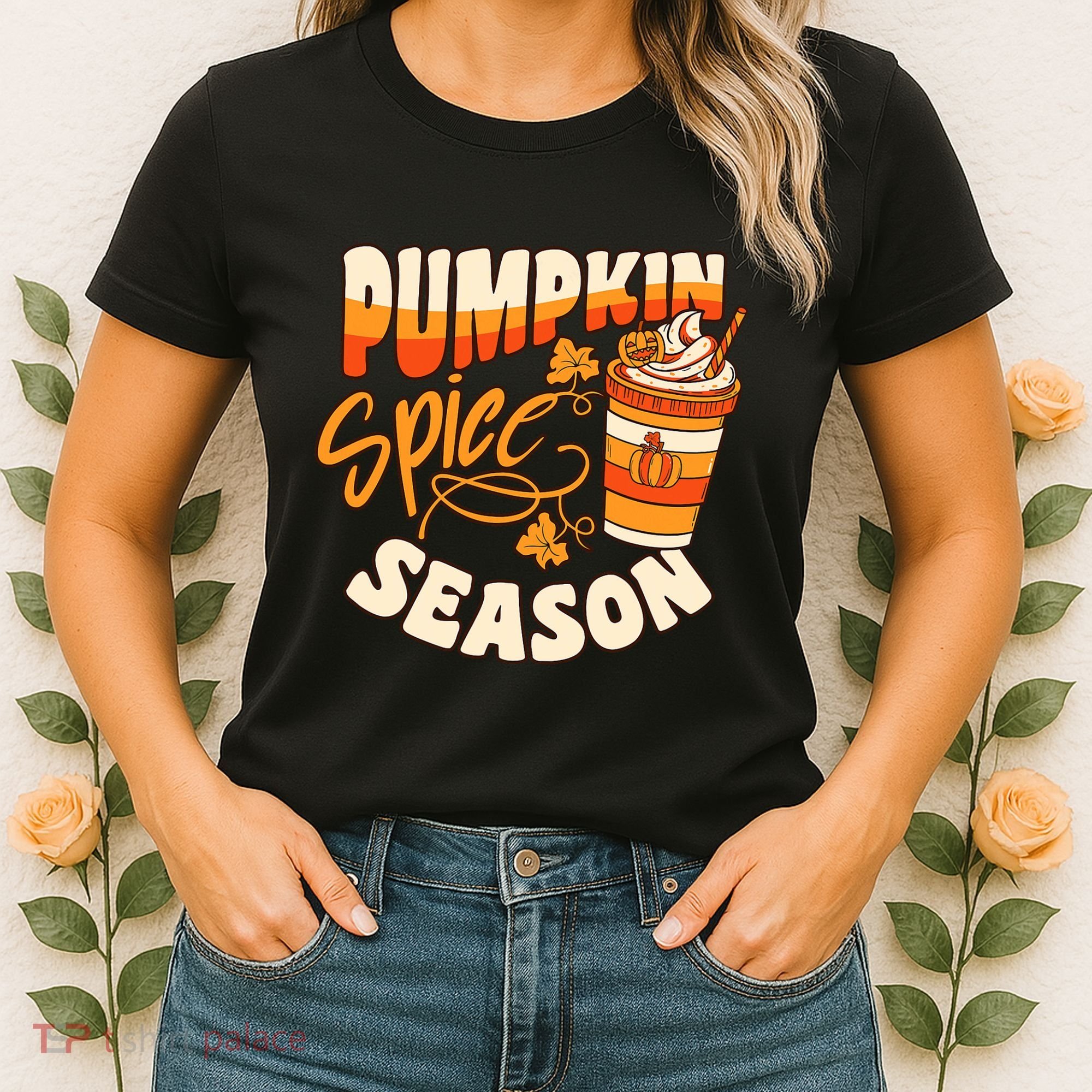 Pumpkin Spice Season Latte Coffee Fall Autumn Funny Women's T-Shirt
