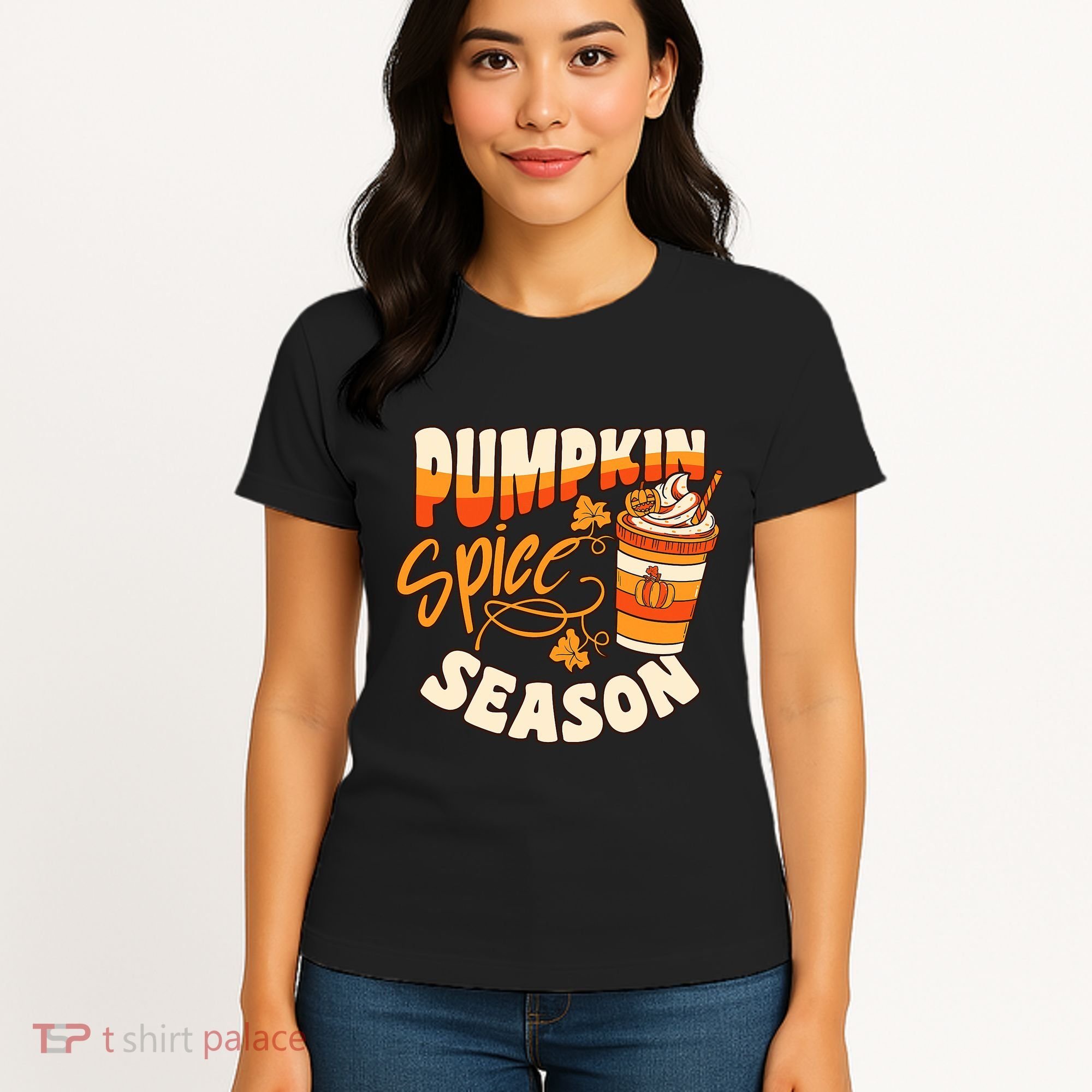 Pumpkin Spice Season Latte Coffee Fall Autumn Funny Women's T-Shirt