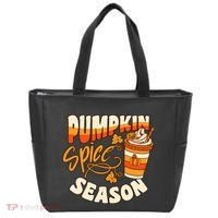 Pumpkin Spice Season Latte Coffee Fall Autumn Funny Tote Bag thumb 0