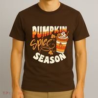 Pumpkin Spice Season Latte Coffee Fall Autumn Funny T-Shirt thumb 3