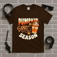 Pumpkin Spice Season Latte Coffee Fall Autumn Funny T-Shirt thumb 5