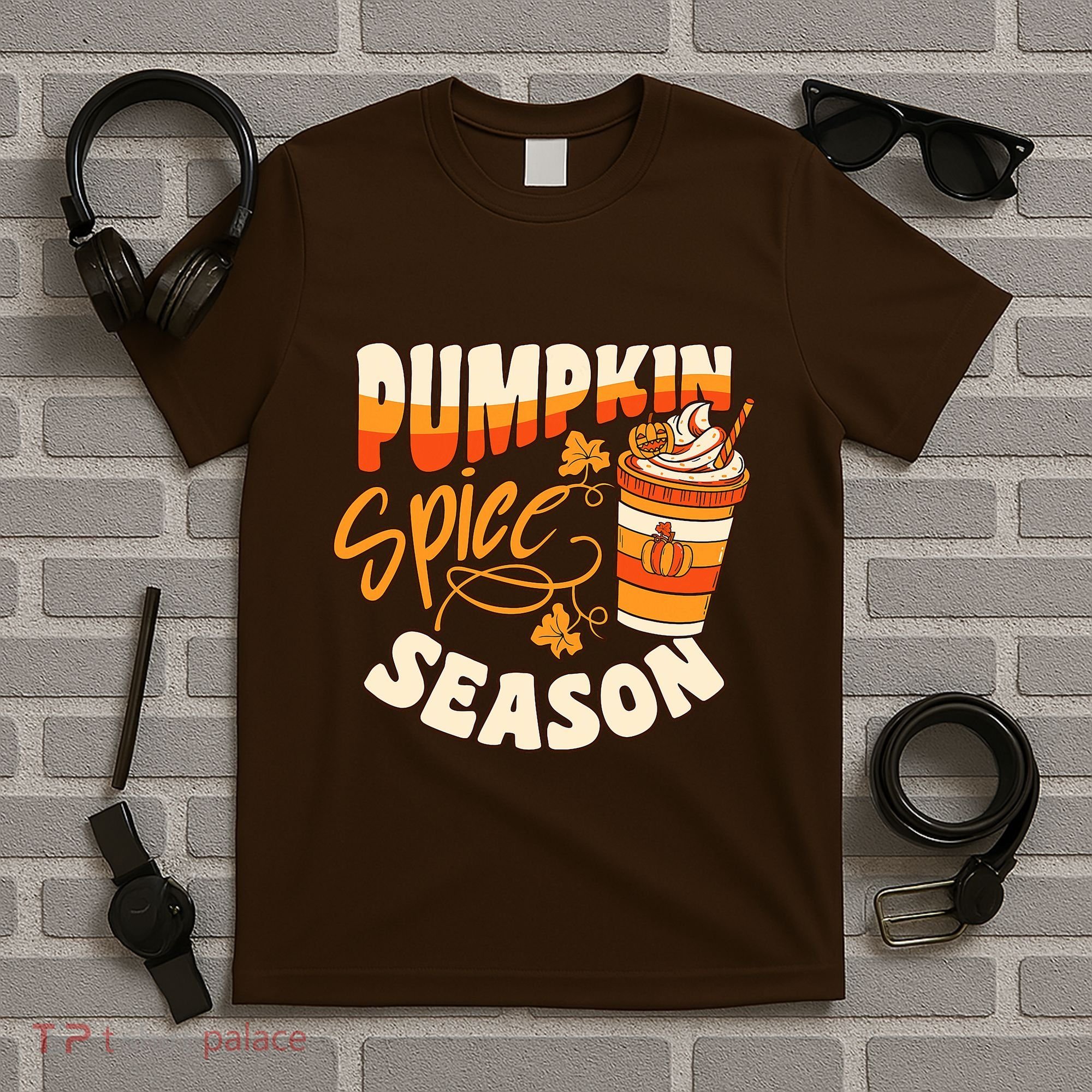 Pumpkin Spice Season Latte Coffee Fall Autumn Funny T-Shirt