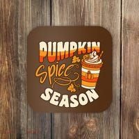 Pumpkin Spice Season Latte Coffee Fall Autumn Funny Coaster thumb 0