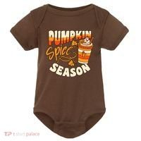 Pumpkin Spice Season Latte Coffee Fall Autumn Funny Baby Bodysuit thumb 0