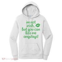 Plus Size St Patrick's Day Shirt, I'm Not Irish But You Can Kiss Me Anyway Women's Hoodie thumb 0