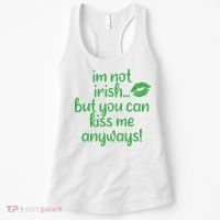 Plus Size St Patrick's Day Shirt, I'm Not Irish But You Can Kiss Me Anyway Women's Tank Top thumb 0