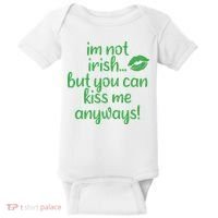 Plus Size St Patrick's Day Shirt, I'm Not Irish But You Can Kiss Me Anyway Baby Bodysuit thumb 0