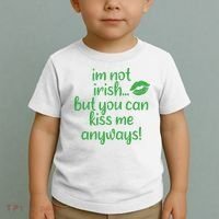 Plus Size St Patrick's Day Shirt, I'm Not Irish But You Can Kiss Me Anyway Toddler T-Shirt thumb 2