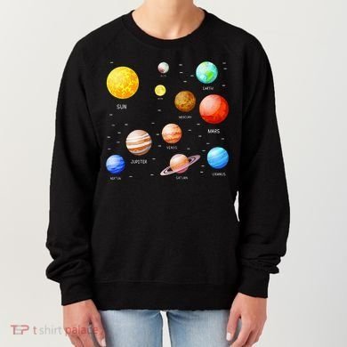 Planets Solar System Science Astronomy Space Lovers Women's Sweatshirt