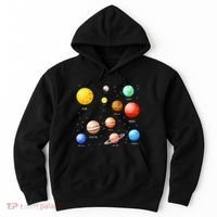 Planets Solar System Science Astronomy Space Lovers Hoodie thumb 0