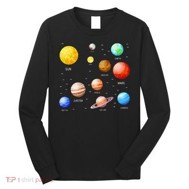 Planets Solar System Science Astronomy Space Lovers Long Sleeve Shirt