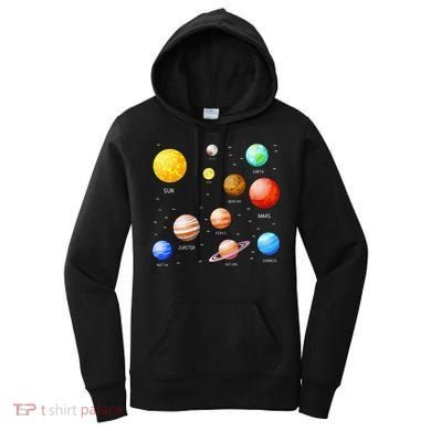 Planets Solar System Science Astronomy Space Lovers Women's Hoodie