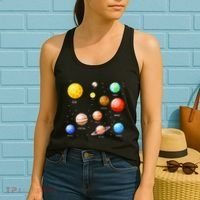 Planets Solar System Science Astronomy Space Lovers Women's Tank Top thumb 2