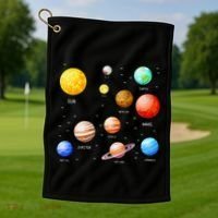 Planets Solar System Science Astronomy Space Lovers Golf Towel thumb 1