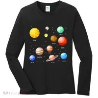 Planets Solar System Science Astronomy Space Lovers Women's Long Sleeve Shirt thumb 0