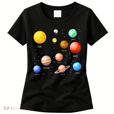 Planets Solar System Science Astronomy Space Lovers Women's T-Shirt
