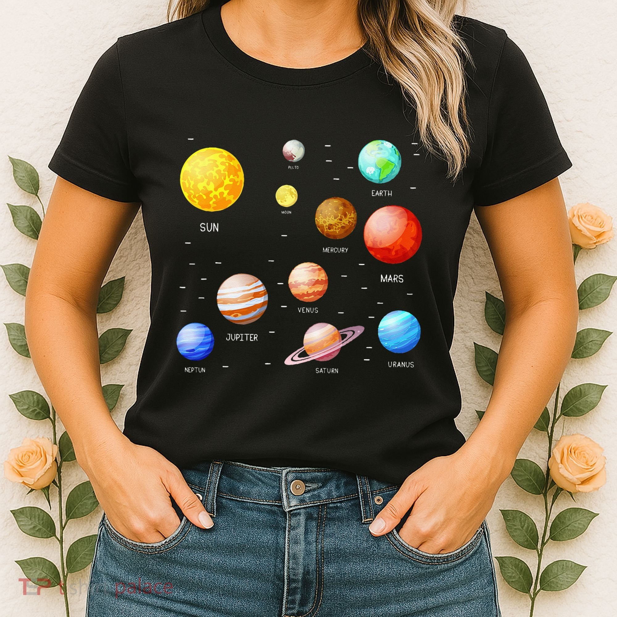 Planets Solar System Science Astronomy Space Lovers Women's T-Shirt