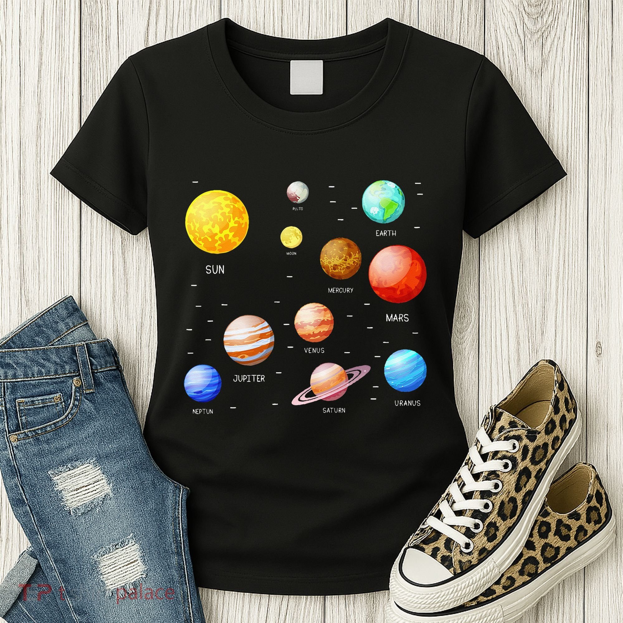Planets Solar System Science Astronomy Space Lovers Women's T-Shirt