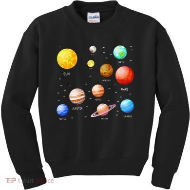 Planets Solar System Science Astronomy Space Lovers Kids Sweatshirt