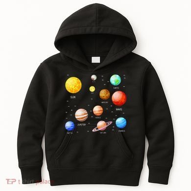 Planets Solar System Science Astronomy Space Lovers Kids Hoodie