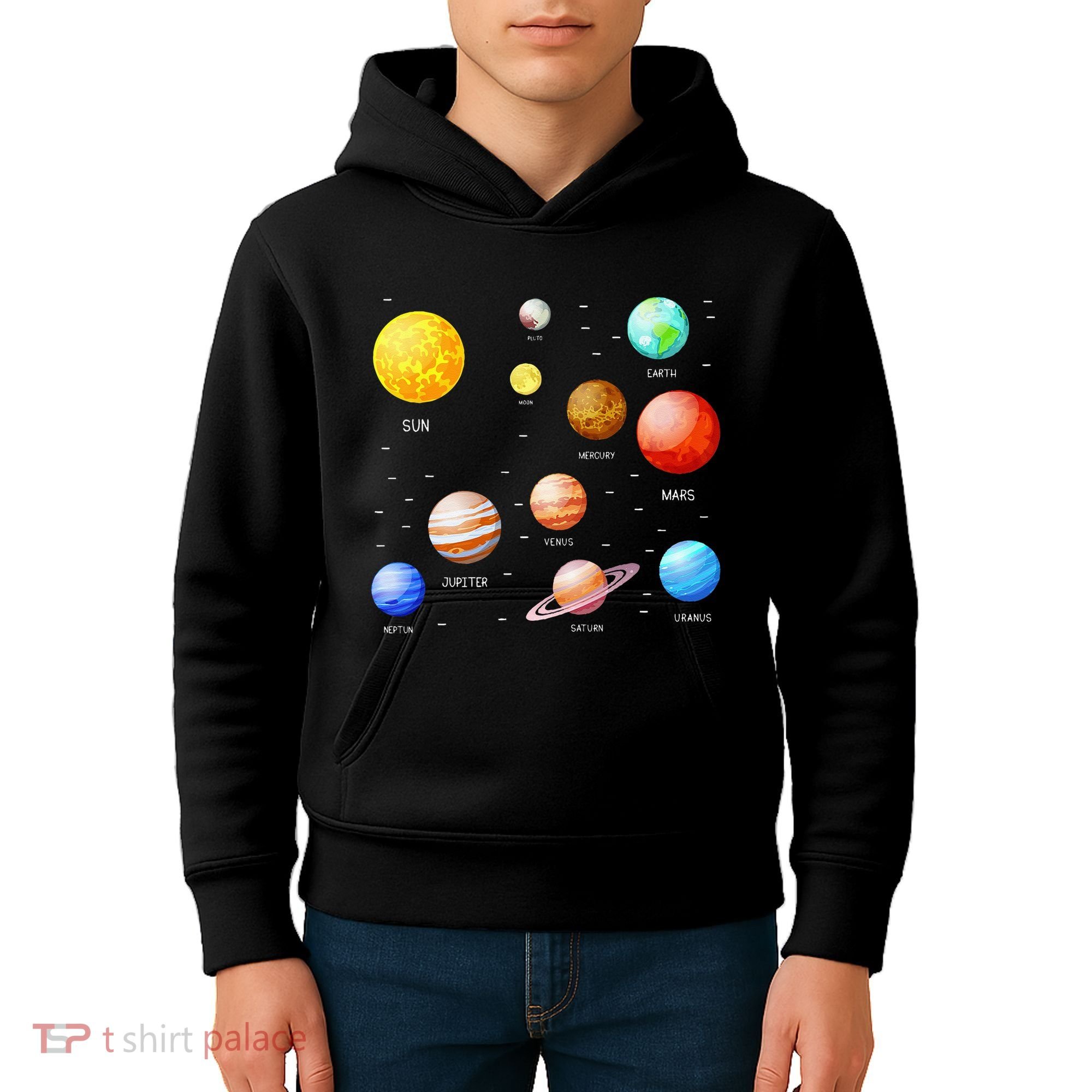 Planets Solar System Science Astronomy Space Lovers Kids Hoodie