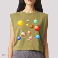 Planets Solar System Science Astronomy Space Lovers Garment-Dyed Women's Muscle Tee thumb 2