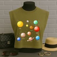 Planets Solar System Science Astronomy Space Lovers Garment-Dyed Women's Muscle Tee thumb 3