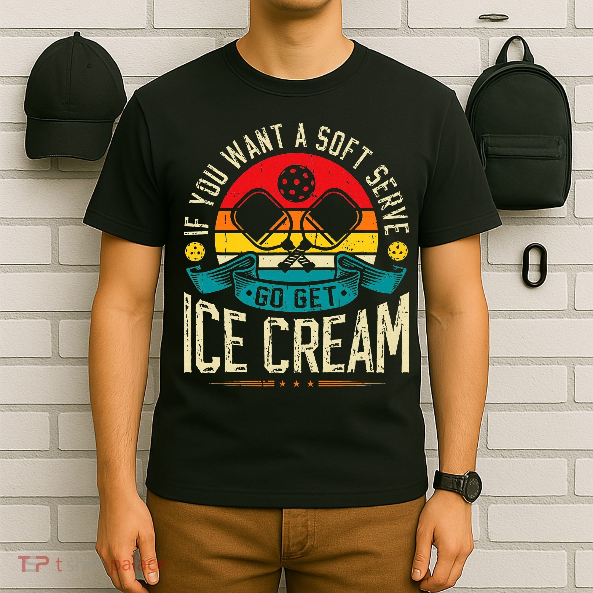 Pickleball Soft Serve Ice Cream Pickleball Player T-Shirt