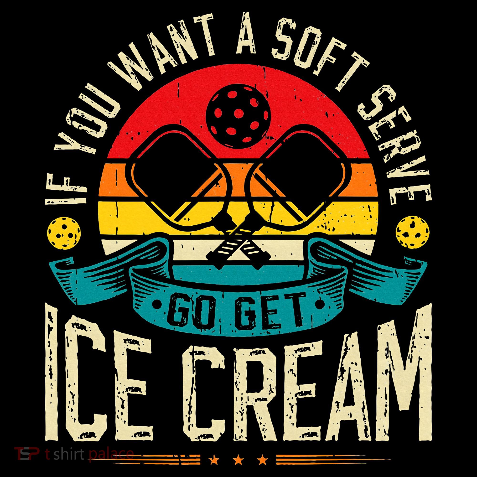Pickleball Soft Serve Ice Cream Pickleball Player Coaster