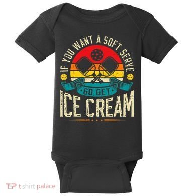 Pickleball Soft Serve Ice Cream Pickleball Player Baby Bodysuit