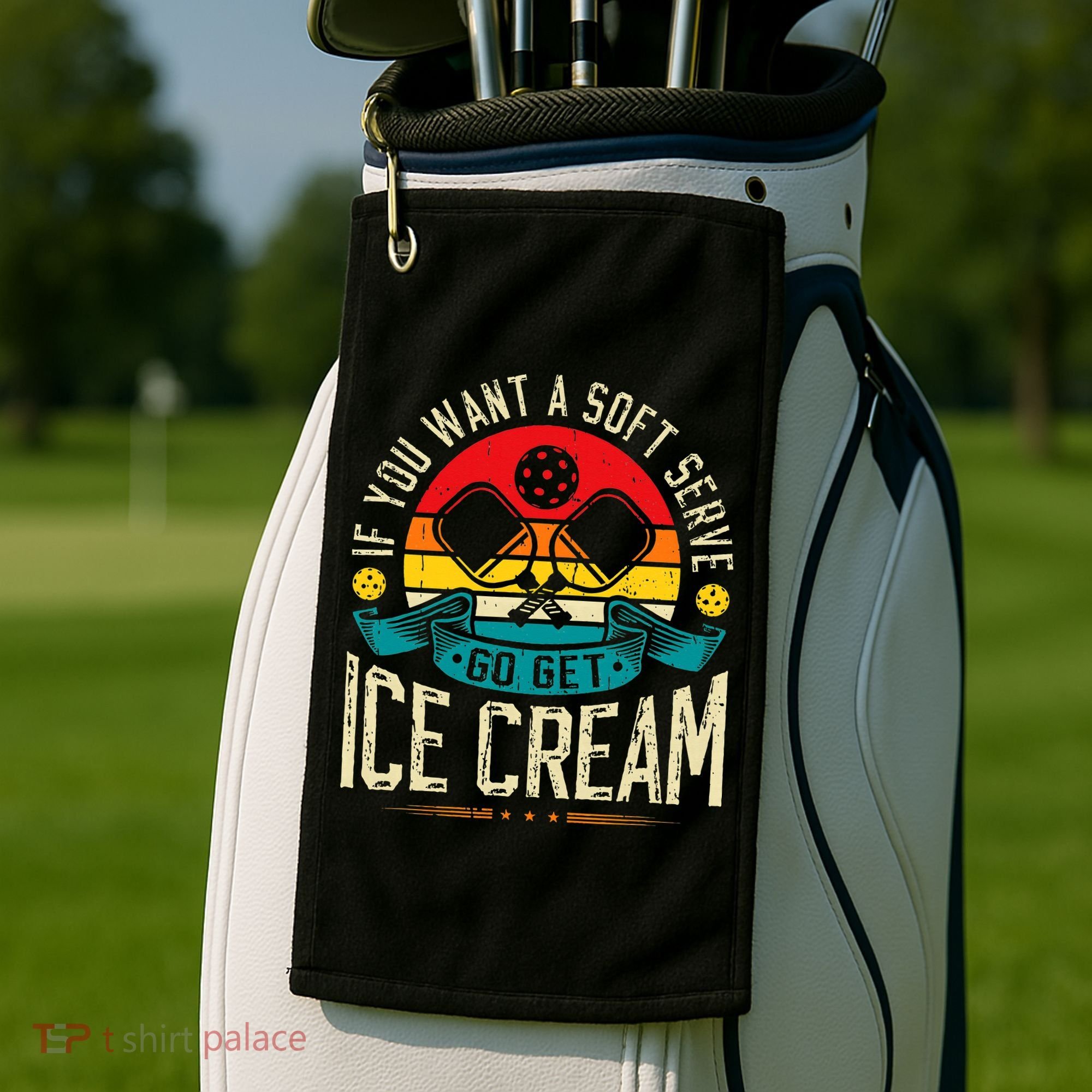 Pickleball Soft Serve Ice Cream Pickleball Player Golf Towel