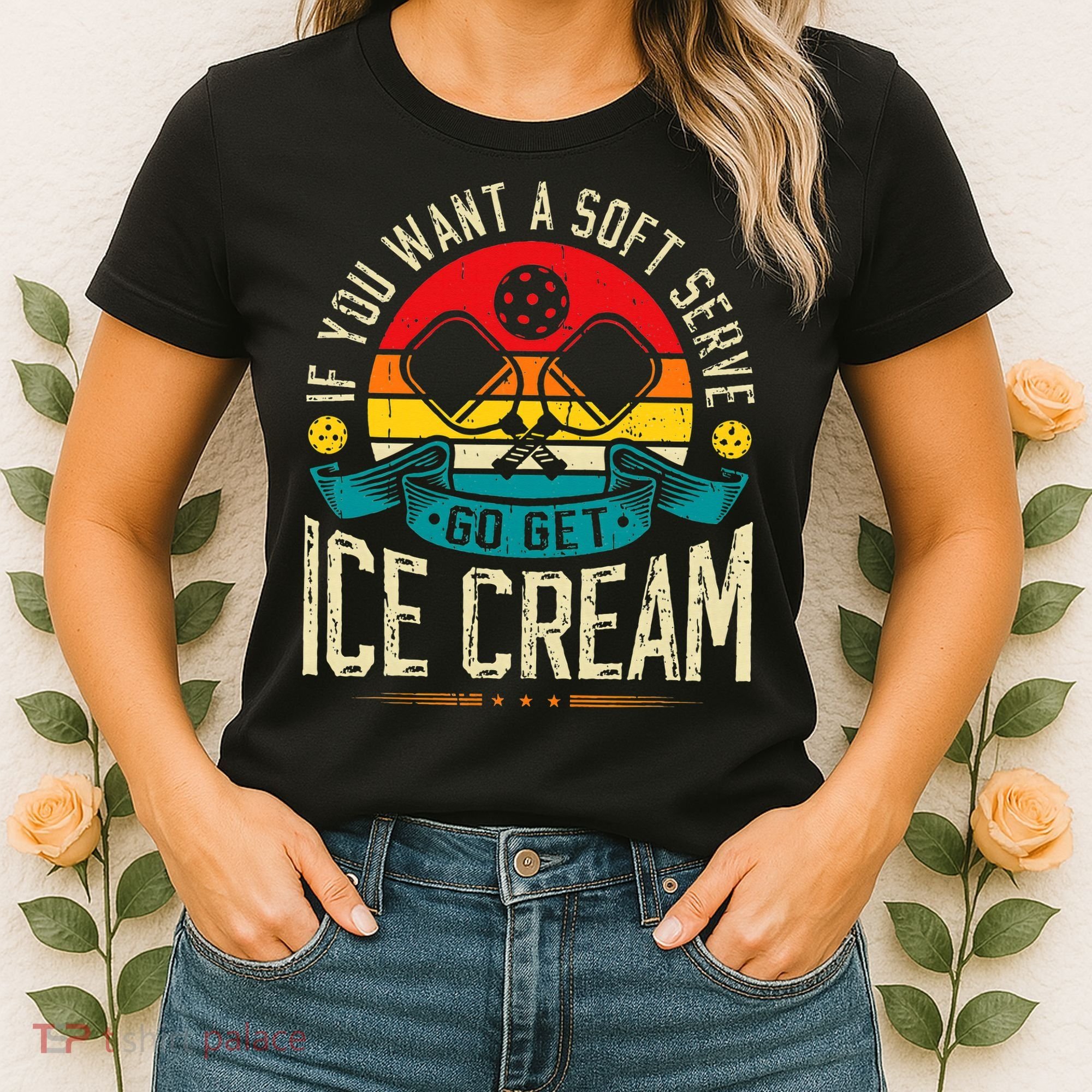 Pickleball Soft Serve Ice Cream Pickleball Player Women's T-Shirt