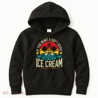 Pickleball Soft Serve Ice Cream Pickleball Player Kids Hoodie thumb 0