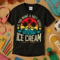Pickleball Soft Serve Ice Cream Pickleball Player Kids T-Shirt thumb 3