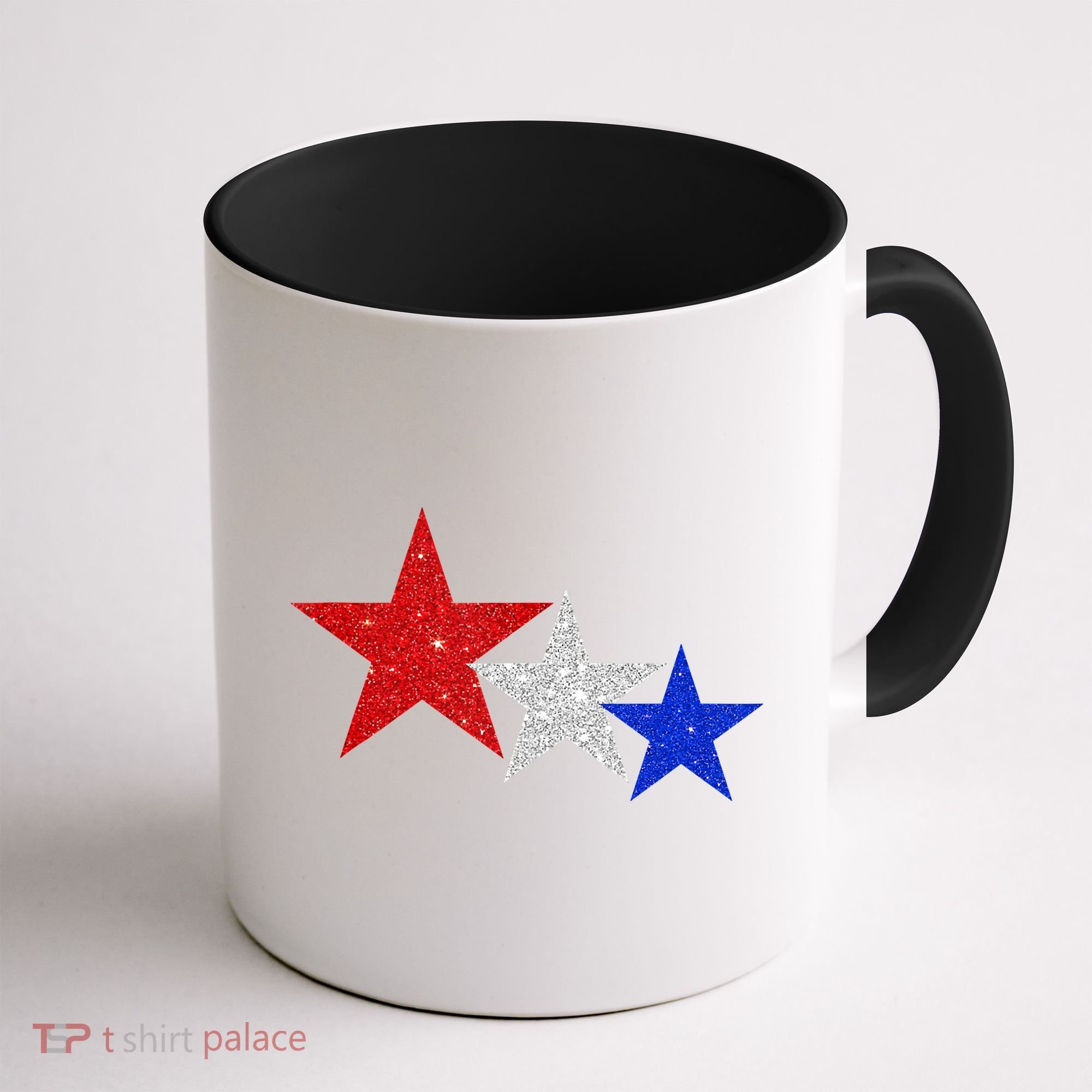 Patriotic Stars Sparkle Red White Blue American 4th Of July Coffee Mug