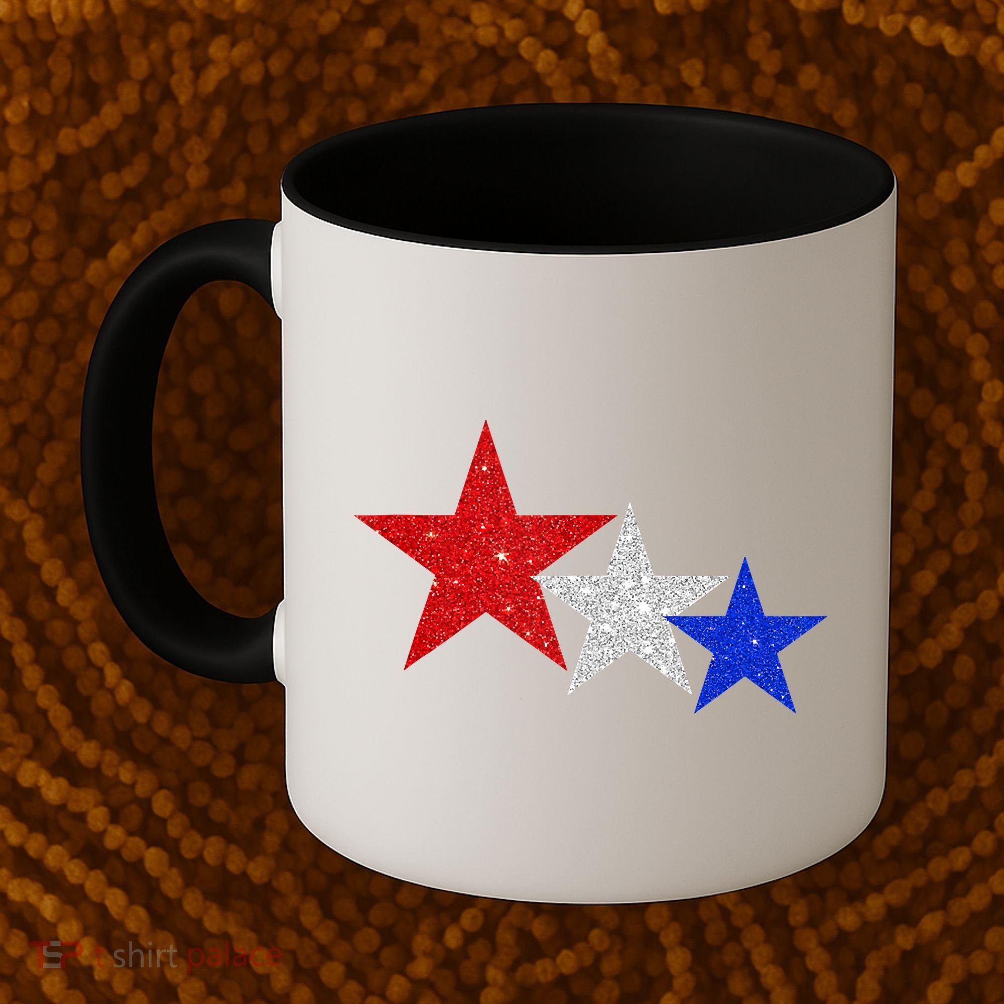 Patriotic Stars Sparkle Red White Blue American 4th Of July Coffee Mug