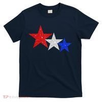 Patriotic Stars Sparkle Red White Blue American 4th Of July T-Shirt thumb 0