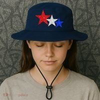 Patriotic Stars Sparkle Red White Blue American 4th Of July Bucket Hat thumb 3