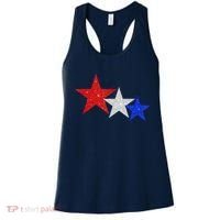 Patriotic Stars Sparkle Red White Blue American 4th Of July Women's Tank Top thumb 0