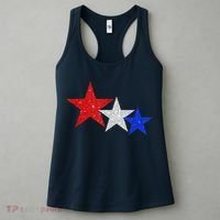 Patriotic Stars Sparkle Red White Blue American 4th Of July Women's Tank Top thumb 3