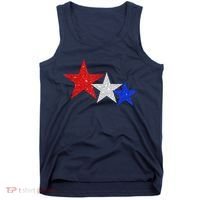 Patriotic Stars Sparkle Red White Blue American 4th Of July Tank Top thumb 0
