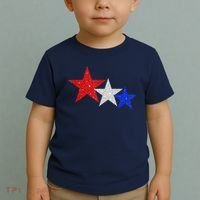 Patriotic Stars Sparkle Red White Blue American 4th Of July Toddler T-Shirt thumb 2